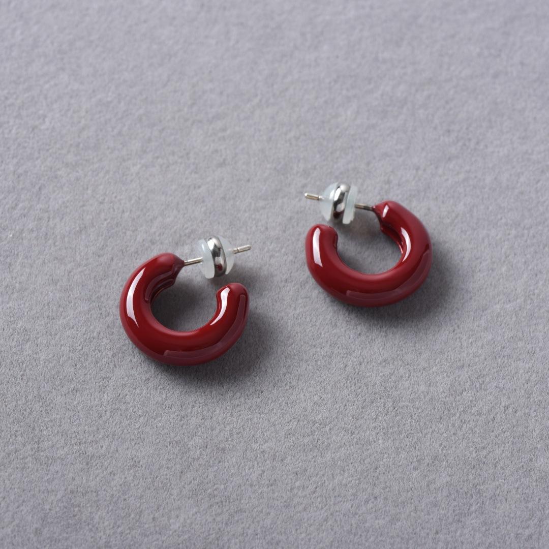 Маленькие Серьги-Кольца C с Характером и Темпераментом, Многоцветные Серьги с Капельной Глазурью, Серьги на Серебряной Игле S925, Простые Ежедневные Серьги