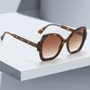 Vintage  New In Fashionable Retro Brown Sunglasses With Geometric Edge Gradient Brown Lenses Sunglasses For Women