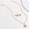 Zircon Four-Leaf Flower Pearl Necklace Women'S Light Luxury Versatile Temperament Set Jewelry