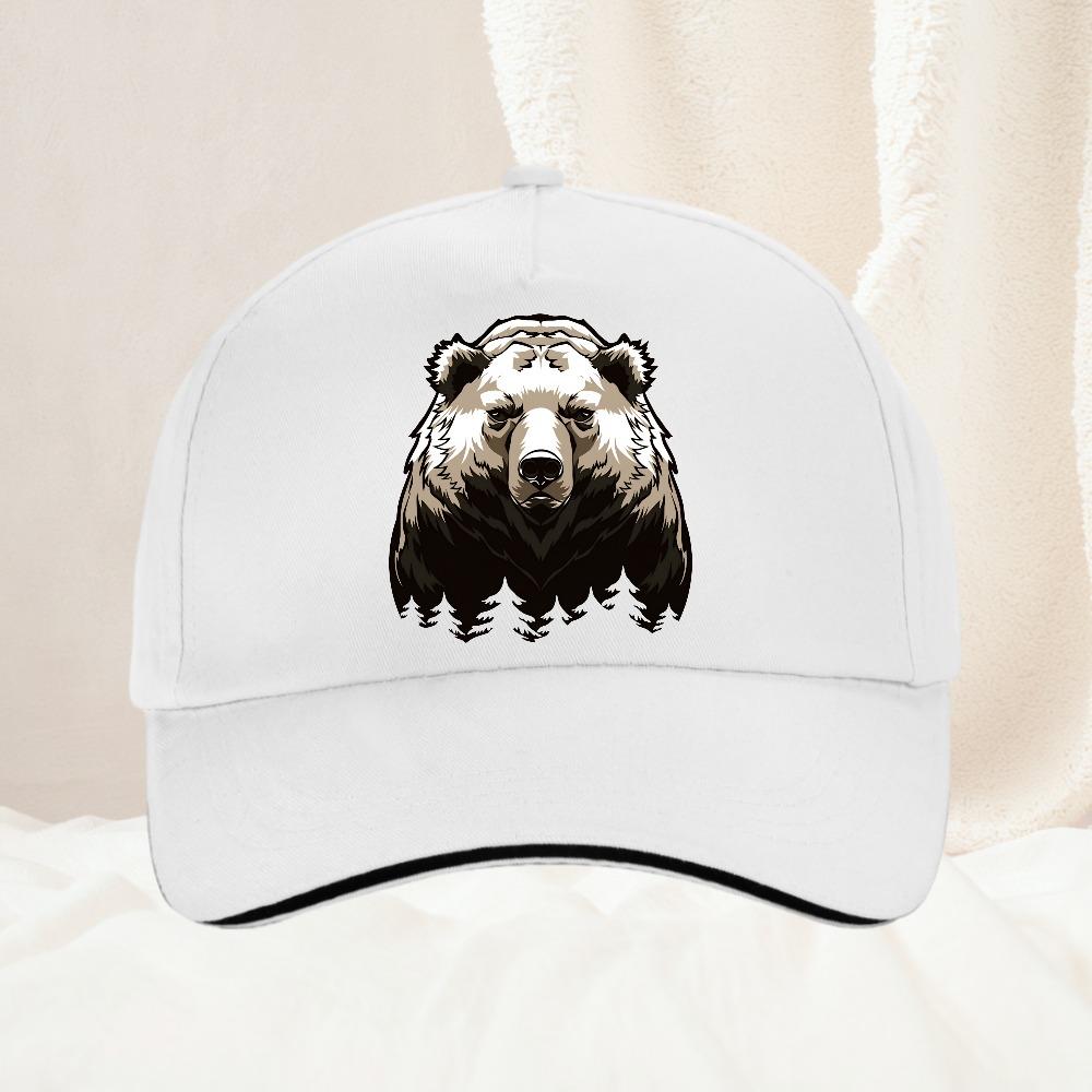 Creativity Design Big Bear Baseball Cap for Adults Minimalist Retro Style Casual Soft Adjustable Dad Hat Perfect As Gift