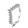 Sterling V-Shaped Stackable Ring With D-Color Moissanite 0.78ct Women Men Tail Finger