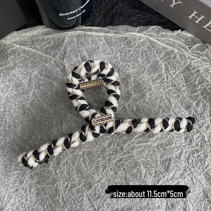 Korean Leopard Print Metal Hair Claw - Elegant Retro Women's Shark Clip