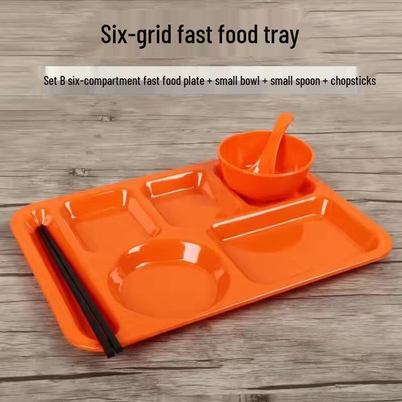 Melamine Divided Fast Food Tray for Cafeterias