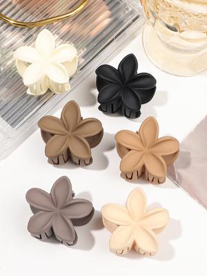 Nonslip Matte Flower Hair Claw Clips for Women Thick Thin Hair,Aesthetic Plumeria Hawaiian Accessories for Holiday Gifts