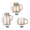 Amber Diamond Texture Glass Teapot and Cup Heat-Resistant Cold Water Jug Transparent Coffee Tea Mug Home Water Carafe Teapot