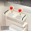 Suction Bathroom Shelf, Aluminum & PP, NoDrill Wall Mount, Cream Design White 30cm