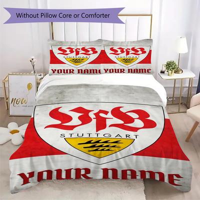 Custom Name VfB Stuttgart Bedding,Quilt Set Quilt Cover Pillowcase Home Birthday Gift(1 * Duvet Cover + 2 * Pillowcase, Without Core)_xia