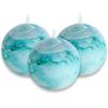 Tie-dye Turquoise Rustic Ball Pillar Candles-3 Inch Unscented Round Candles for Wedding Decoration, Celebrations, Holiday Candles, and Home Decor -