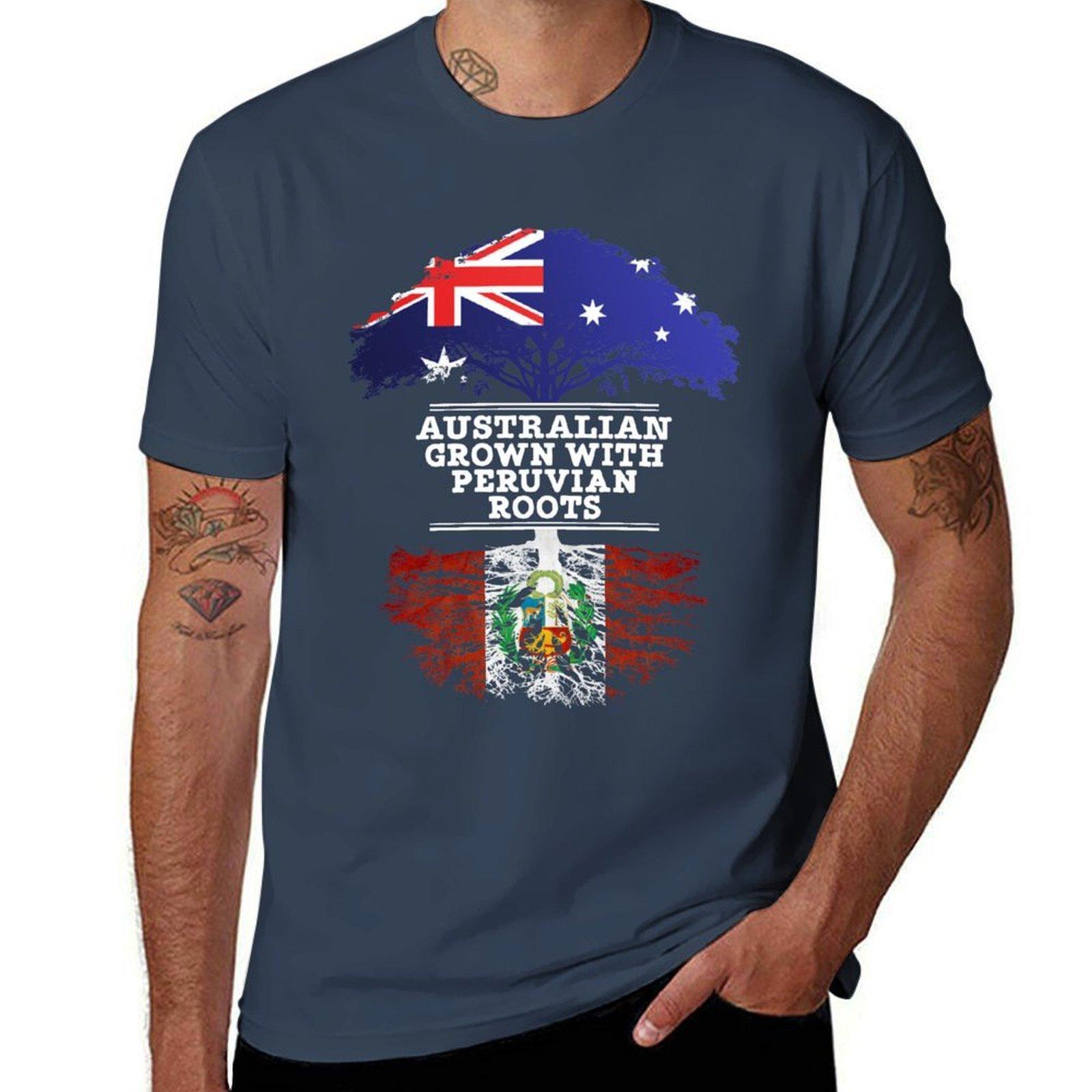 Australian Grown With Peruvian Roots Gift For Peruvian From Australia With Country Roots From Peru TShirt S
