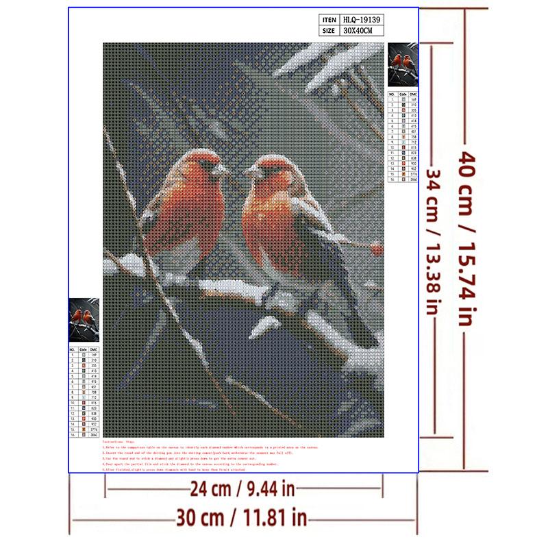 5d DIY Diamond Painting Cross Stitch Animal Snow Bird Diamond Embroidery Mosaic Full Round Drill Home Decor Arts
