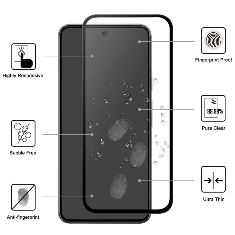 

For Google Pixel 9a AGC Glass Screen Protector Full Glue Black Edge Screen Film Type A