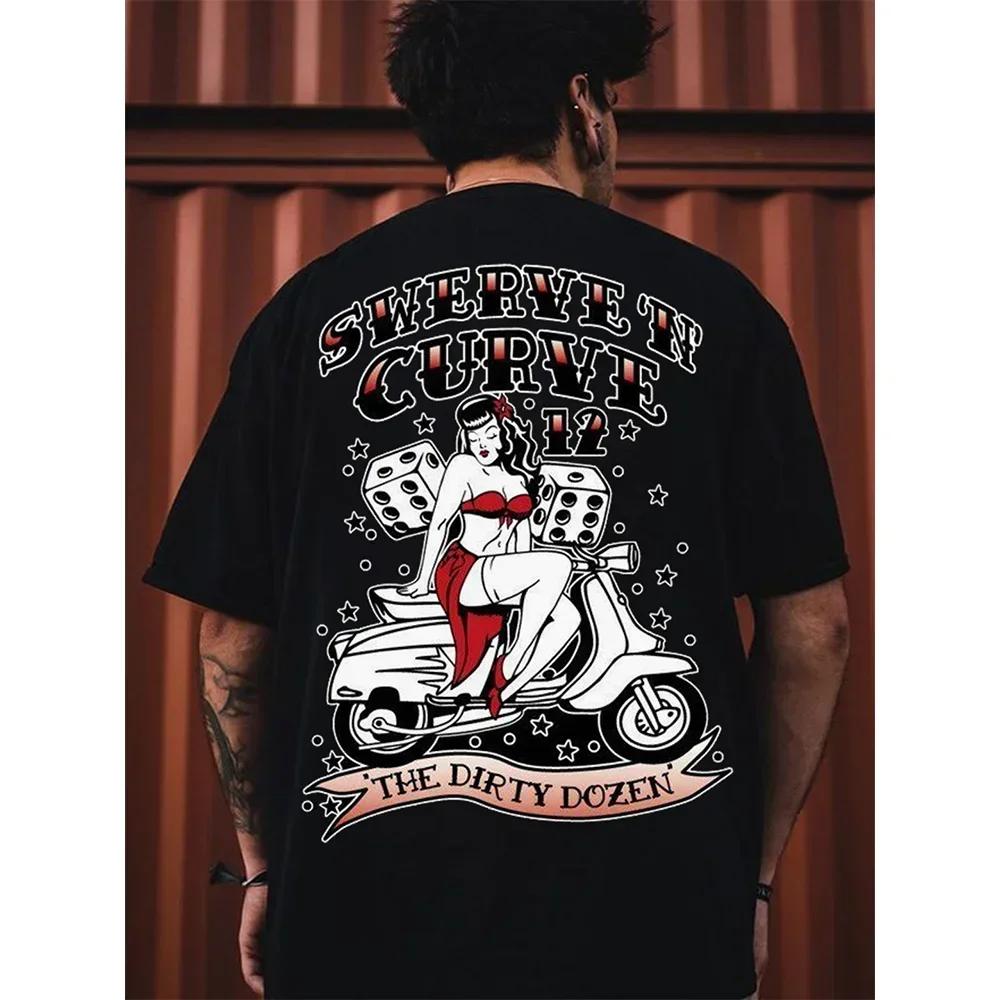 Men Cotton T-Shirt Short Sleeve Denim Graphic Apparel Harajuku Streetwear ONeck Tshirts Oversized Summer Men Tee Cowboy Clothing