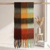 | Imitation mohair plaid scarf | Autumn and winter warm AC grid | Support LOGO customization
