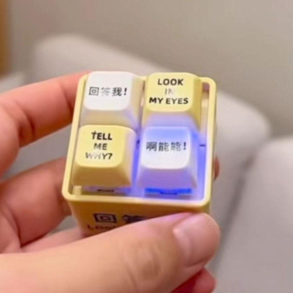 Keys Button Sound Emulator Glowing Keyboard Stress Relief Keychain Pendant  Send Friends