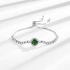 French Romantic 925 Silver Pull-Up 2 Carat Round Bag Zircon Imitation Moissanite Ladies Bracelet Wedding Jewelry