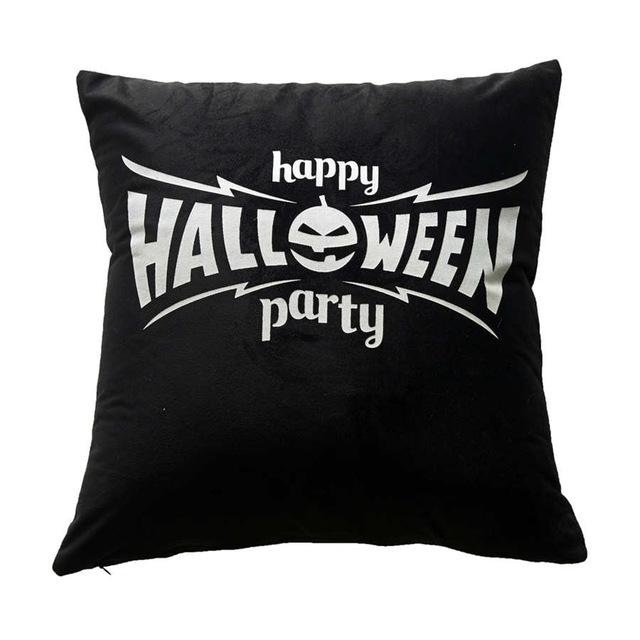 Pumpkin Halloween Polyester Fluorescent Night Light Pillowcase Cushion Home Bedroom Hotel Car Seat Decorative Pillowcase 45x45cm