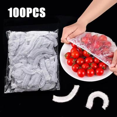 Capa de Comida Descartável Plástico de Grau Alimentício Elástica Tampas de Comida Sacos Envolventes Saco para Conservar Fresco na Geladeira Para Frutas Vegetais
