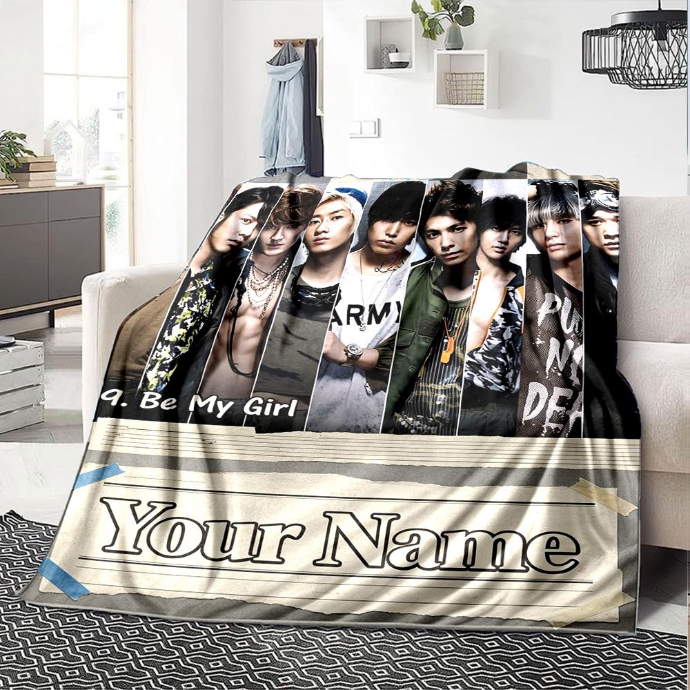 Name Custom Super Junior Print Flannel Blanket High Quality Warm Comfortable Cover for All Seasons Perfect for Gifts Home Decor