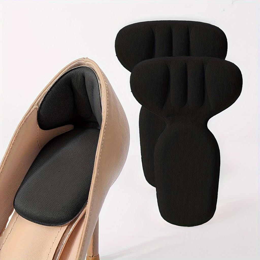 Double Thick Half-Inch T-Shaped Foam Heel Cushion And Heel Cup - High Heel Use, Non-Slip, Durable, Soft, Comfortable, Breathable