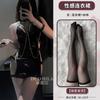 Sex Underwear PU Bright Leather SM Chain Bondage Binding Hollow Patent Leather Tight Dress Set Women's Hair