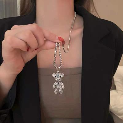 Trendy 2024 Long Bear Necklace for Women - Cute Hip Hop Style Autumn/Winter Accessory