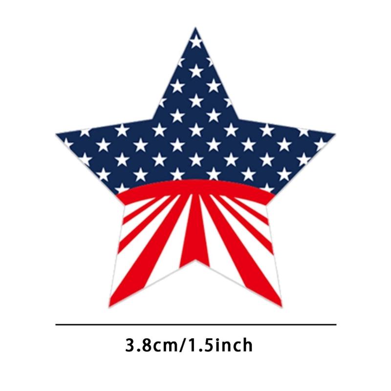 2000 Stück Unabhängigkeitstag Patriotische Aufkleber Geschenkverpackungsetiketten Sternförmige Aufkleber zum Versiegeln von Einladungsumschlägen