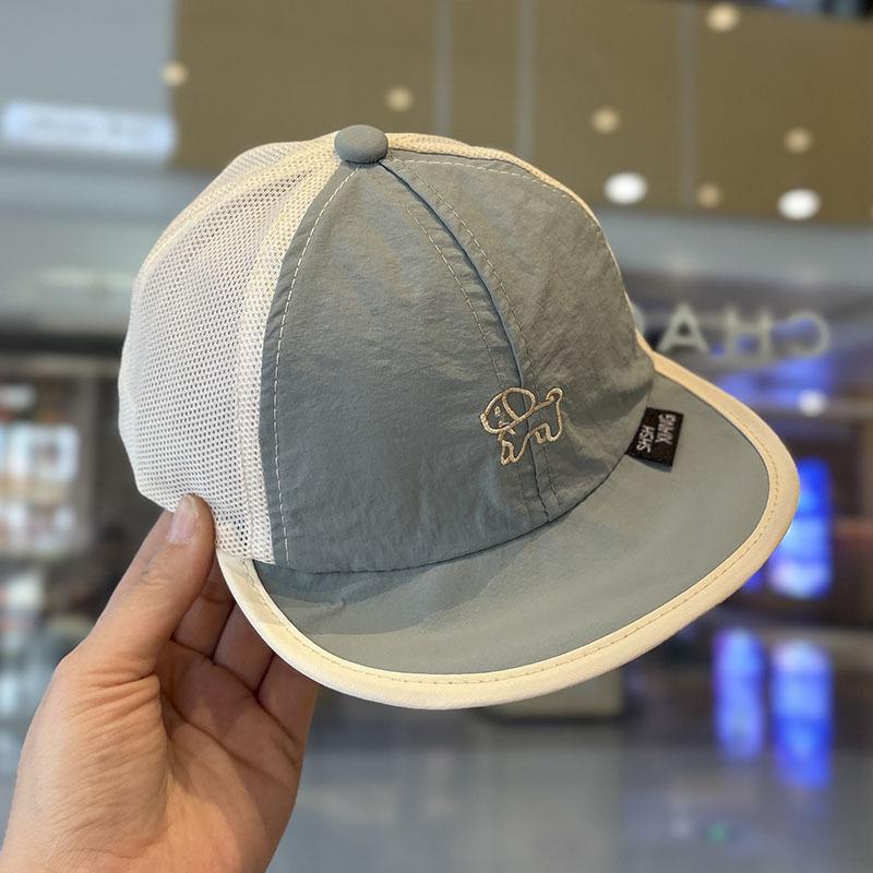 

1-3 года Мультяшная вышивка Детские бейсболки Модные лоскутные Мальчик Девочка Летние быстросохнущие шляпы Уличные детские солнцезащитные шляпы серый