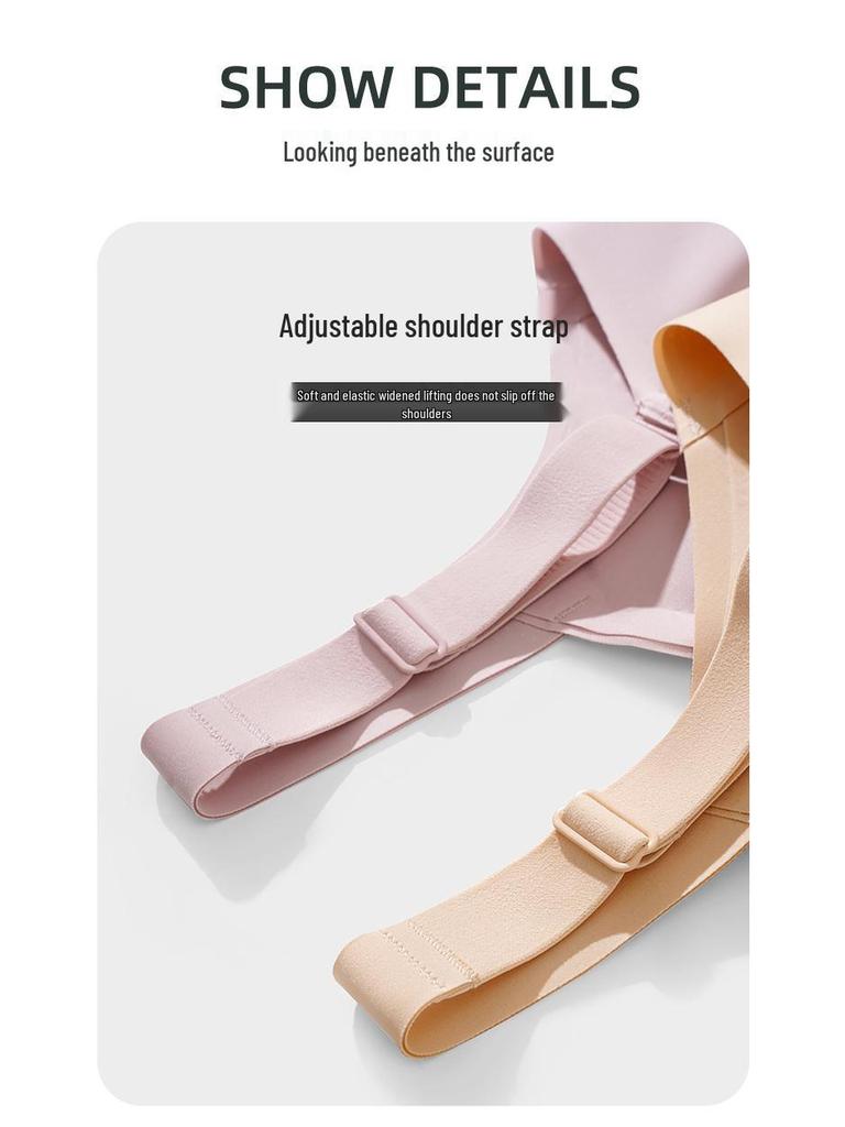 **Adjustable Soft Support Seamless Uplift Bra - No Underwire, Anti-Sagging, Side Support**