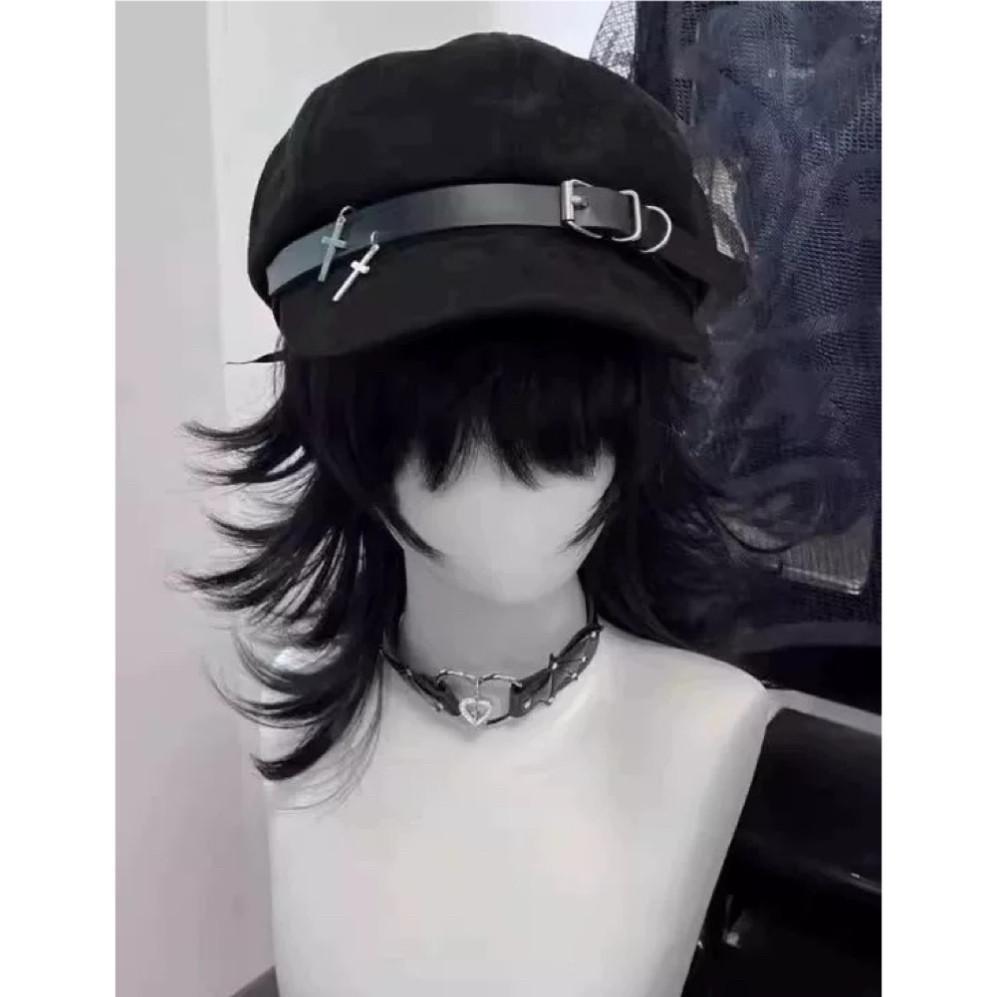 

Punk Diablo Y2k Abby Hat with Ears Student Beret Unisex Cute Earsberet Ins Trendy Cool Hats Winter Hat