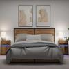 LED Nightstand 2 pcs Reclaimed Wood Look 38 x 34 x 61 cm Engineered Wood