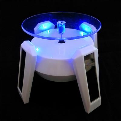 4-foot Solar Powered Airship Jewelry Rotating Display Stand with LED Light Turn Plate Table Display