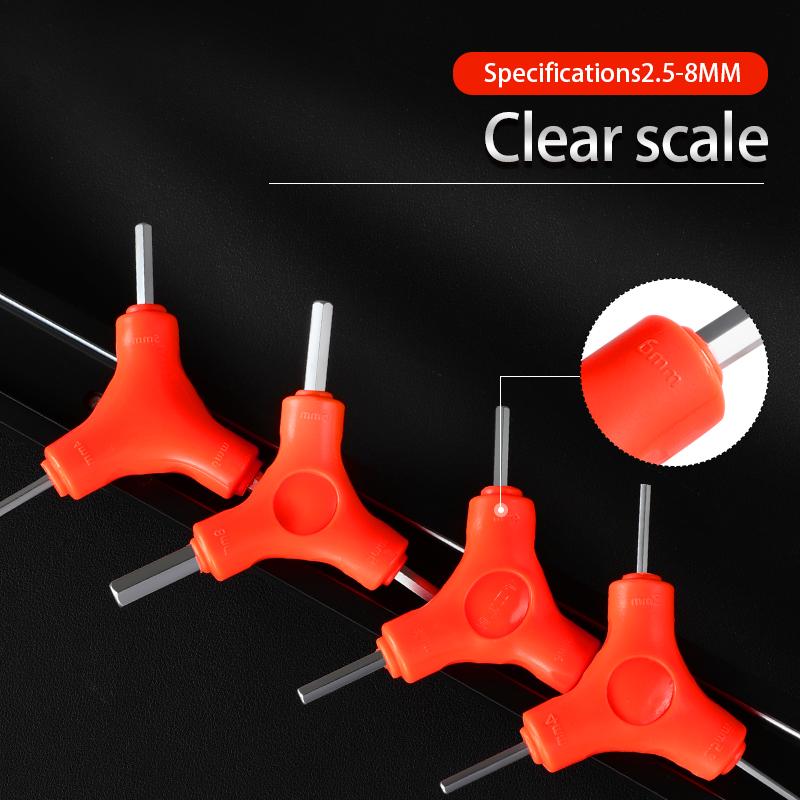 Three-way Triangle Wrench Bicycle Hexagon Wrench, Bicycle Torque Wrench, Hexagon Wrench Repair Tools