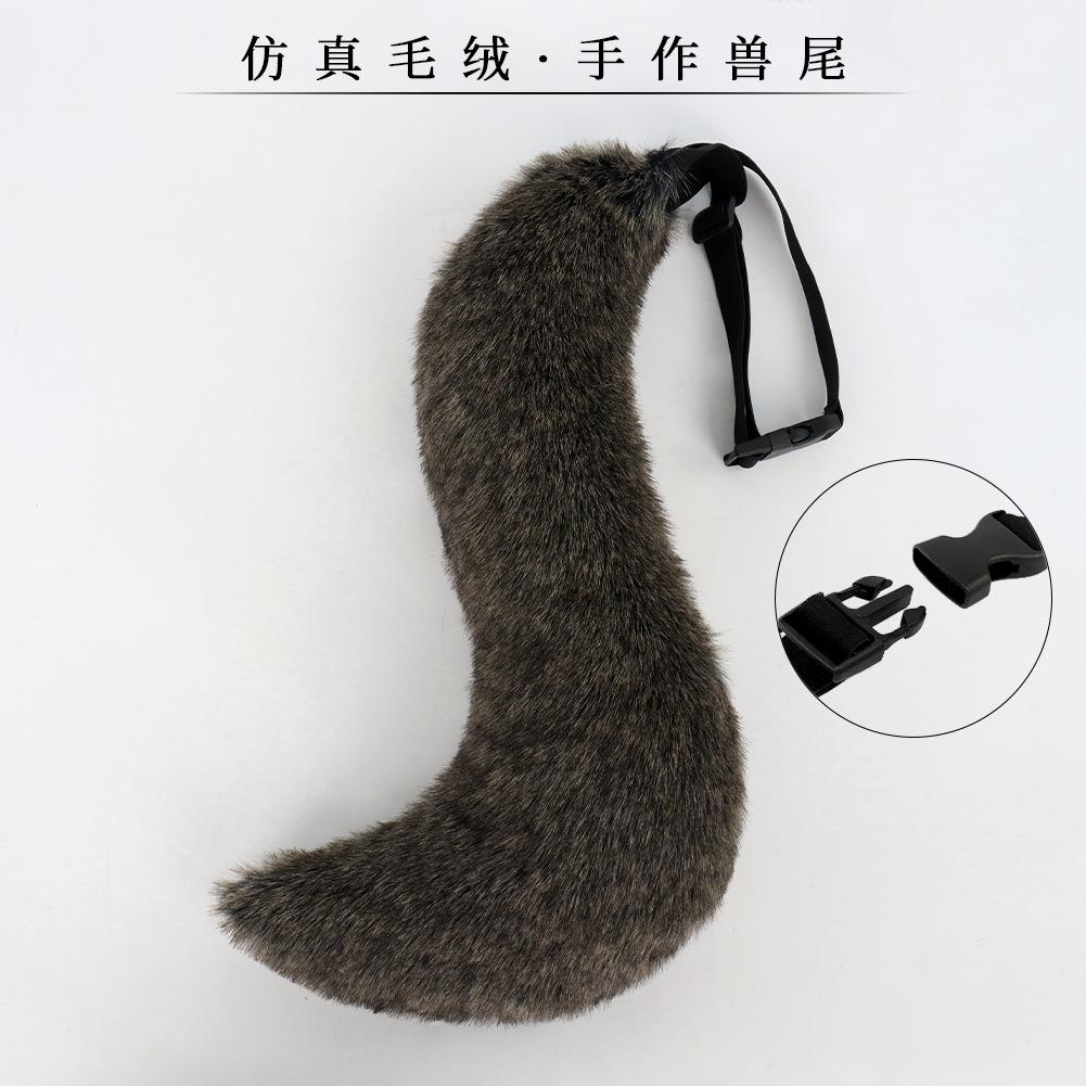 New Halloween gloves: wolf claw plush, realistic tail, warm gloves, animal tail cosplay Accessories and props
