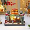 Christmas Decor Kitchen Hamburger Music Box With Light And Feature Rotation