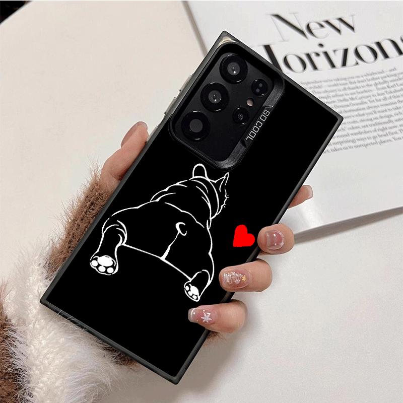 French Bulldog Black Desgin Shockproof Phone Case for Samsung Galaxy S26 Edge S25 Ultra S24 FE S23 Plus S21 Cover Anti Fall Fund