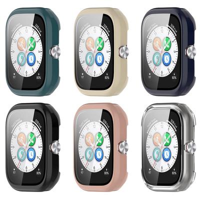PC Watch Case with Tempered Glass Protective Case Anti-Fall Watch Screen Protector Anti-Scratch for Honor Choice Haylou Watch