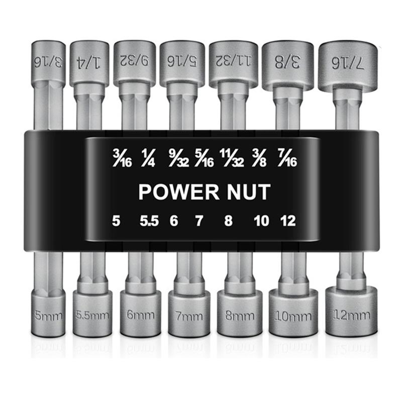 Fresh 14PCS Powerful Socket Hexagonal Wrench Hexagonal Handle Screwdriver Socket Extension Rod Pneumatic Screwdriver Insert