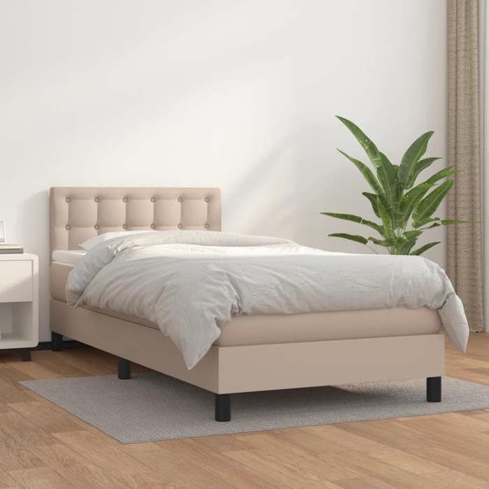 3141094 vidaXL Divan Bed with Mattress Cappuccino 80x200 Cm