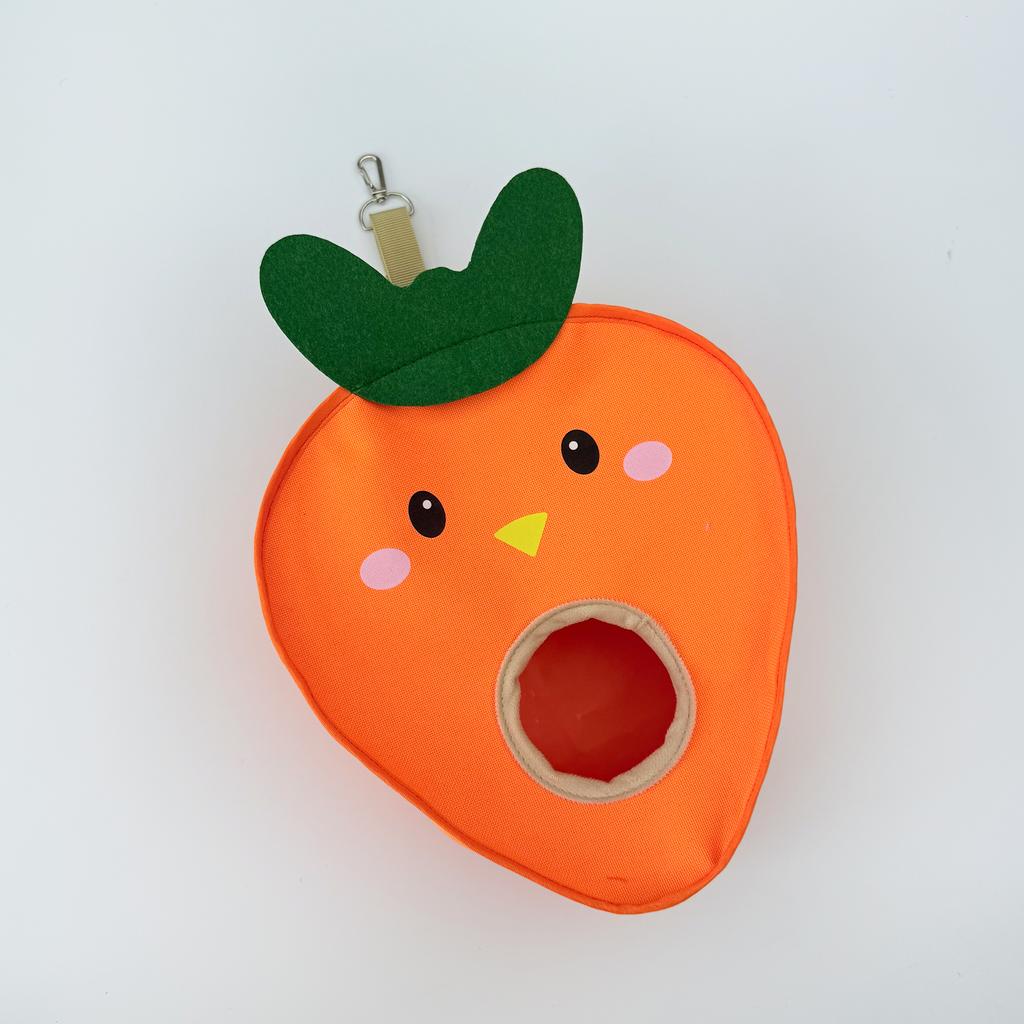 Carrot Shape Rabbit Hay Bag Large Capacity Wear Resistant Anti Waste Hamster Feeding Bag Hay Storage Bag Cage Hanging