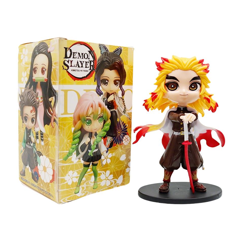 New Anime 13Cm Demon Slayer Figure Nezuko Tanjirou Zenitsu Inosuke Kyoujurou Giyuu Kawaii Qposket Pvc Model Toys Children Gift