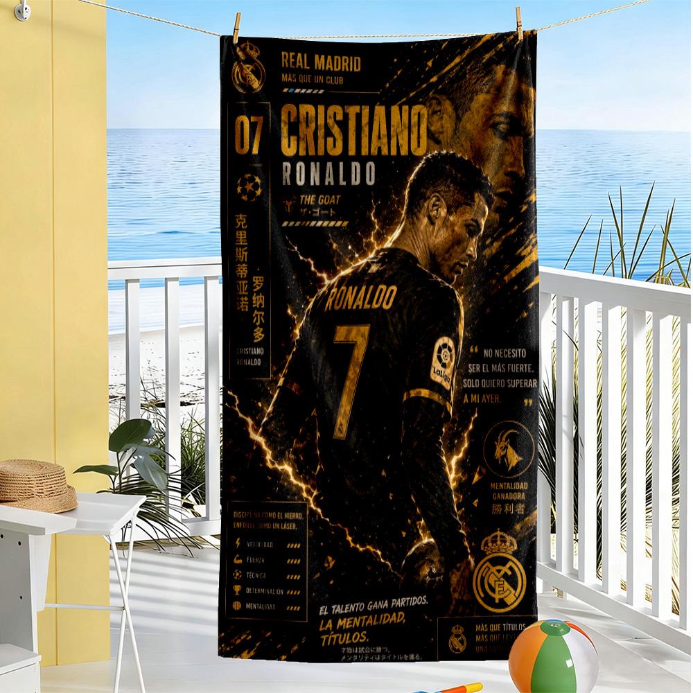 Ronaldo's Number Seven Jersey Beach Towel High Absorbency & Quick-Dry Comfortable Lightweight