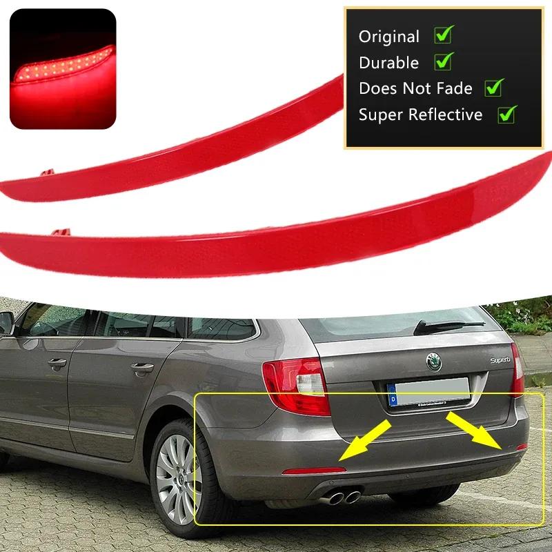 2x per Skoda Superb MK2 2008~2015 3T9949105 3T9949106 Riflettore Luce Paraurti Posteriore Lampada Stop Freno Freccia Accessori Auto
