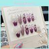 Handmade Gradient Aurora Purple Crystal Butterfly Nail Stickers Xs S M L Sizes