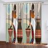 Window Curtains 3D African Dark Skin Woman Printed Curtains For Boys Bedroom Living Room, Room Fashion 2 Pieces