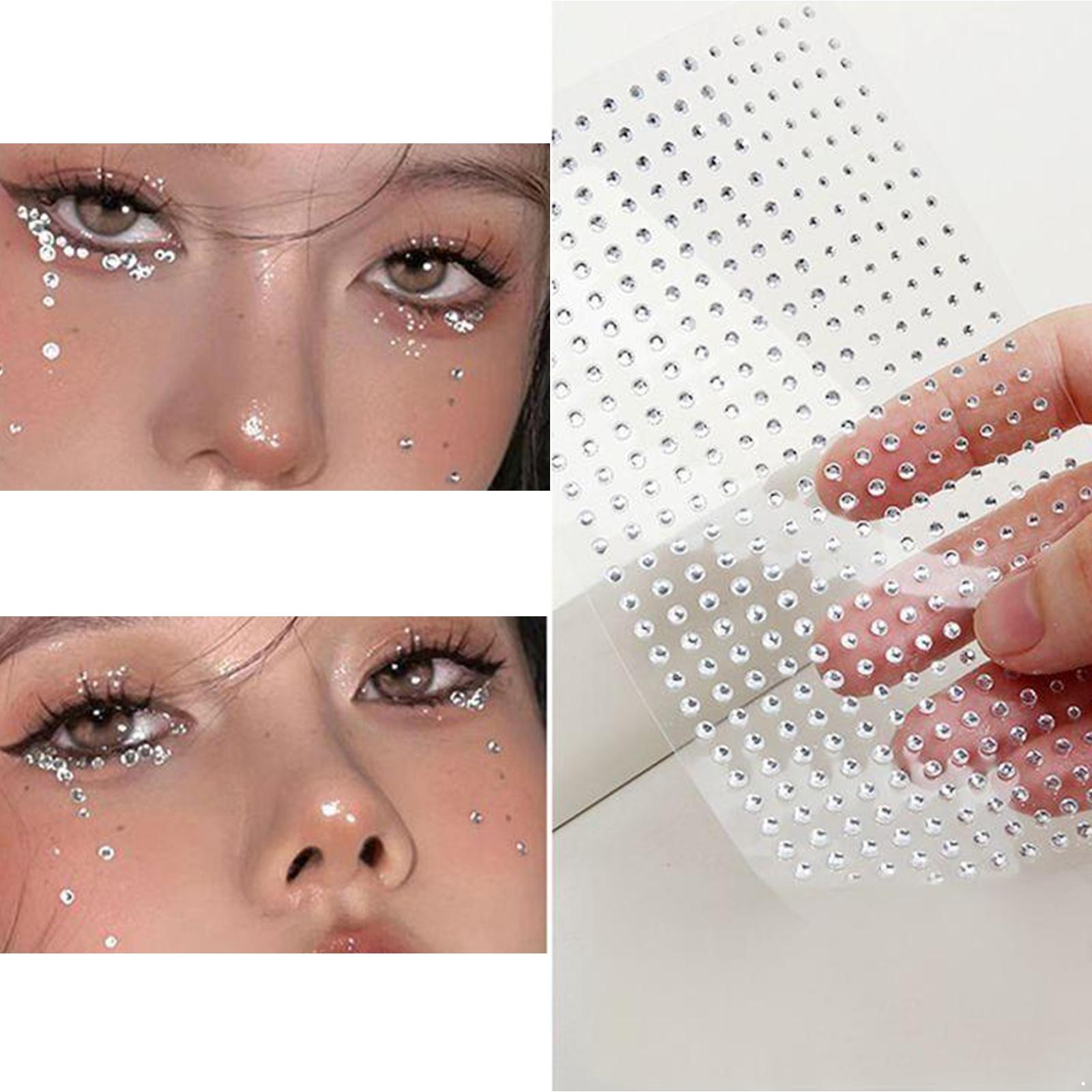 

1 комплект самоклеящихся наклеек в виде бриллиантов для женщин и девочек, аксессуары для макияжа, привлекательные гламурные наклейки для вечеринок и фестивалей One Size