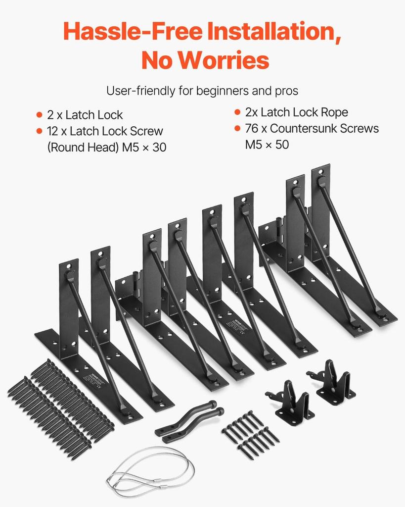 Gate Corner Brace Bracket 2 Sets Anti Sag Gate Frame Hardware Kit Iron