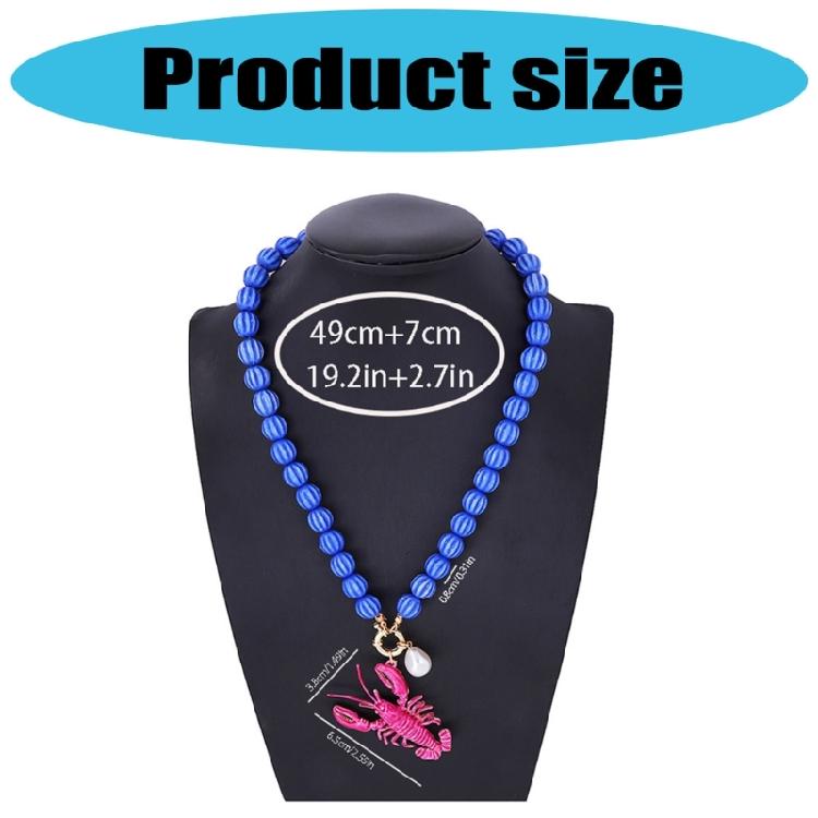 Modische, perlenbesetzte Halskette in Hummerform aus korrosionsbeständiger Zinklegierung – Schmuck für besondere Anlässe