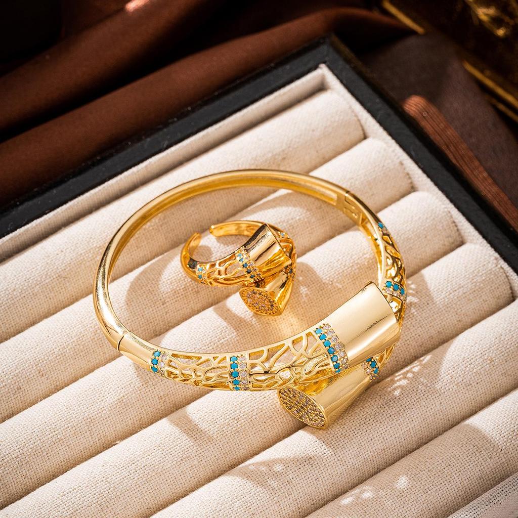 Irregular Hollow Design Women's Bracelet Ring for Weddings