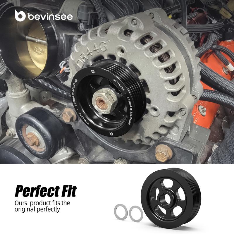 3" OD Billet Aluminum Overdrive 6 Rib Alternator Pulley for LS1 LS2 LS3 LS6,for 98-02 F-Body/04-06 GTO/99-13 Truck&SUV V8 Models
