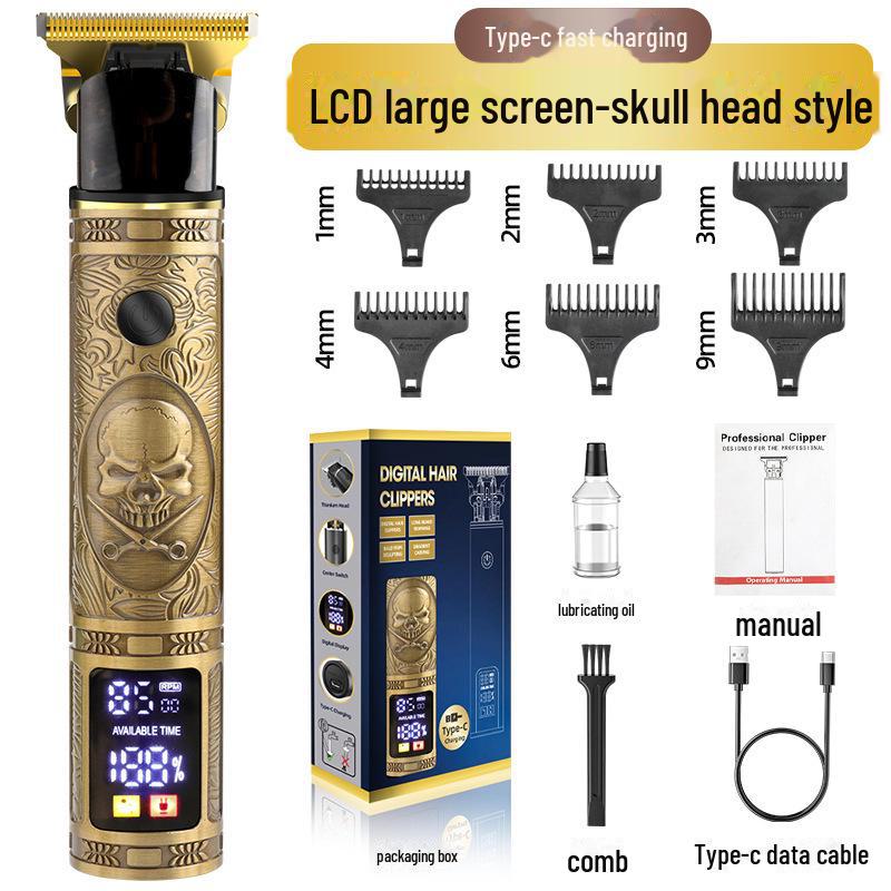 Electric Hair Clipper T9 for Shaving and Haircuts – Perfect for Oily Hair and Bald Heads.